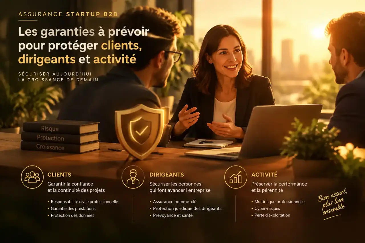 Assurance startup B2B : les garanties à prévoir pour protéger clients, dirigeants et activité