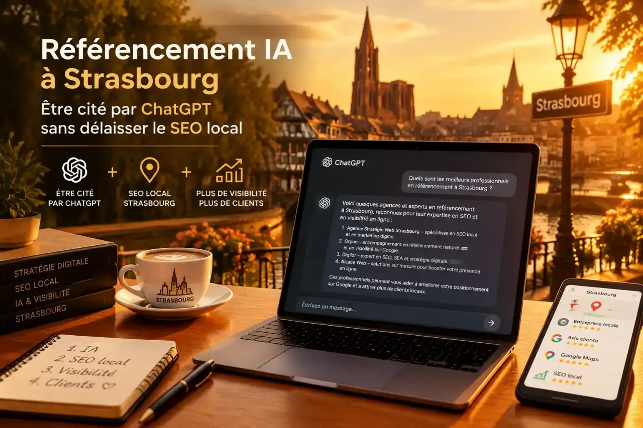 Référencement IA à Strasbourg : être cité par ChatGPT sans délaisser le SEO local