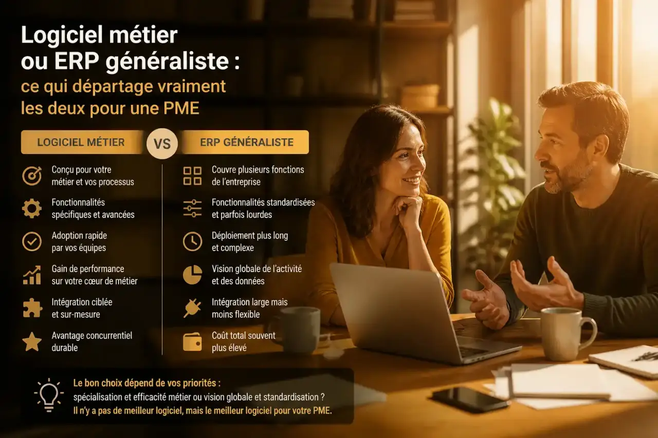Logiciel métier ou ERP généraliste : ce qui départage vraiment les deux pour une PME