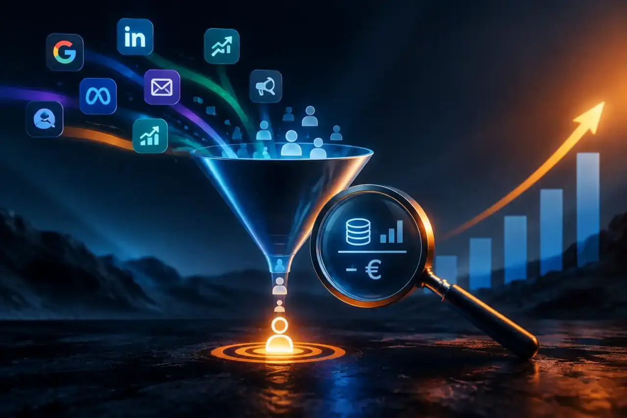 Tableau de bord représentant le coût et la performance des leads B2B